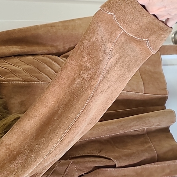 Leather jacket, faux fur, Arden B, Large - Picture 10 of 17